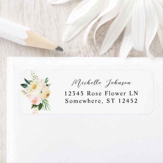 Roze & Gele Florence Return Address Label (Insitu)