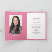 Roze gele foto-aankondiging aangepast afstuderen (Binnen)