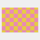 Roze gele gebarsten patroon inpakpapier vel (Voorkant 2)