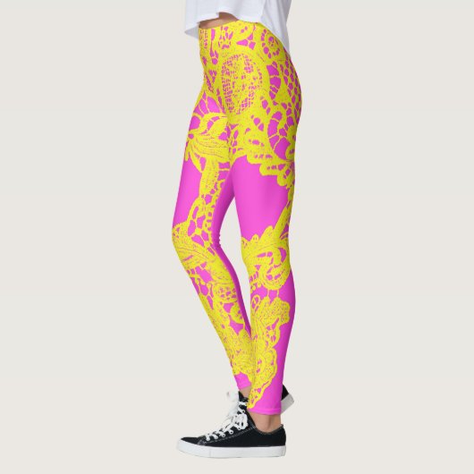 Roze gele gehaakte leggings (Links)