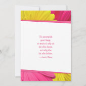 Roze gele Gerber Daisy Afstuderen Uitnodiging (Achterkant)