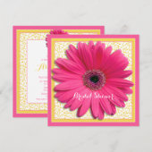 Roze gele Gerbera Daisy Bridal Shower Kaart (Voorkant / Achterkant)