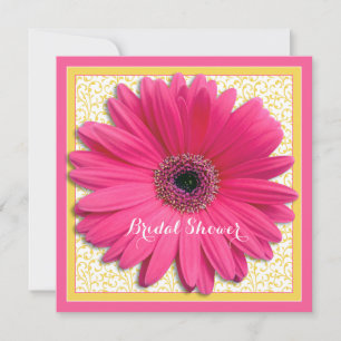 Roze gele Gerbera Daisy Bridal Shower Kaart