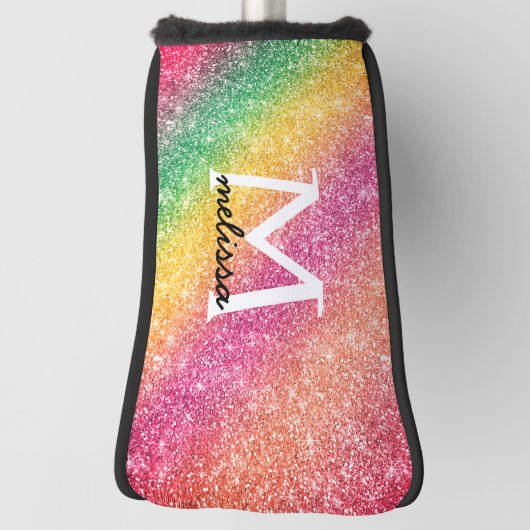 Roze gele glitter Girly Golfheadcover (Draai 90)