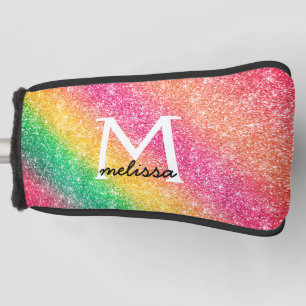 Roze gele glitter Girly Golfheadcover