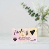 Roze gele gradiënt dank je liefde visitekaartje (Staand voorkant)
