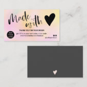 Roze gele gradiënt dank je liefde visitekaartje (Voorkant / Achterkant)