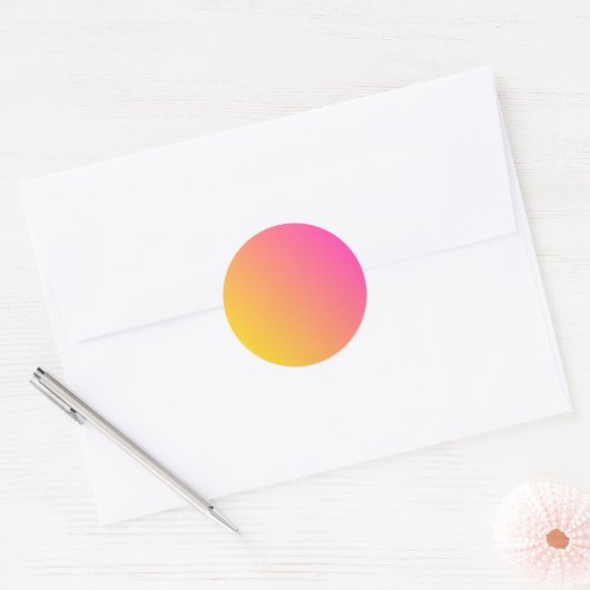 Roze gele gradiëntblanco sjabloon Sticker (Envelop)