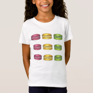 Roze gele groene Franse bakkerij Macaron Cookie T-shirt