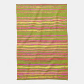 Roze gele groene  Stripe Kitchen Towel Theedoek (Verticaal)