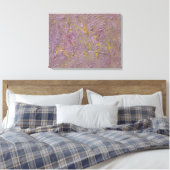 Roze gele groene trendy moderne Abstracte kunst Canvas Afdruk (Insitu (Slaapkamer))