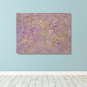 Roze gele groene trendy moderne Abstracte kunst Canvas Afdruk (Insitu (Houten vloer))