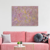Roze gele groene trendy moderne Abstracte kunst Canvas Afdruk (Insitu (Woonkamer))