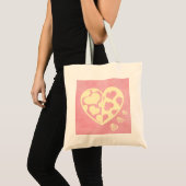 Roze gele hartslag tote bag (Voorkant (product))