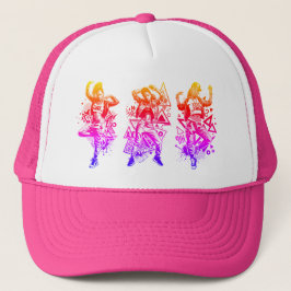 Roze-gele heup trucker pet