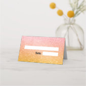 Roze Gele Huwelijk Glitter Sparkle Plaatskaartje (Voorkant)