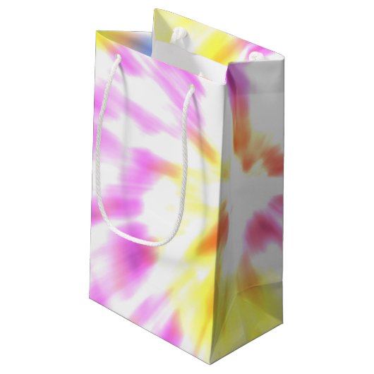 Roze gele kleurstof klein cadeauzakje (Achterkant Gekanteld)