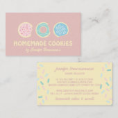 Roze gele koekjes Doughnoten Sweet Trees Visitekaartje (Voorkant / Achterkant)