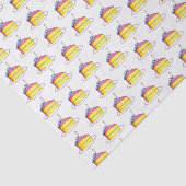 Roze gele laag Happy Birthday Cake Slice Candle Tissuepapier (Detail)