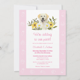Roze gele labrador Dog Baby shower Kaart