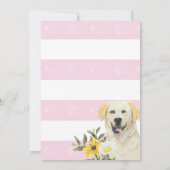 Roze gele labrador Dog Baby shower Kaart (Achterkant)
