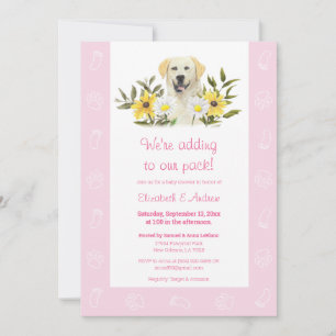 Roze gele labrador Dog Baby shower Kaart
