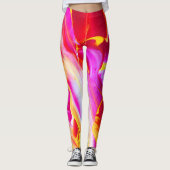 Roze Gele Leggings Vet Levendig Stijlvol Comfort (Voorkant)
