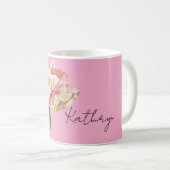 Roze Gele Lente Tulp Bloem Koffiemok (Voorkant rechts)