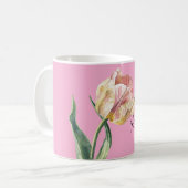 Roze Gele Lente Tulp Bloem Koffiemok (Voorkant links)