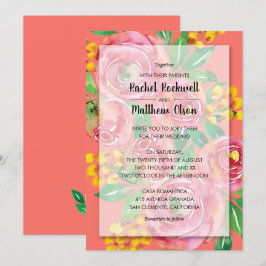 Roze, gele, levende koraalriffen voor het huwelijk