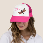 Roze & Gele Libel Trucker Pet (In situ)