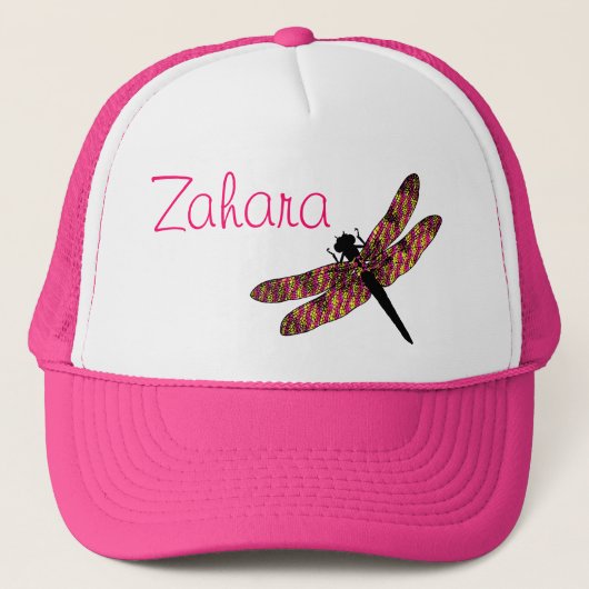 Roze & Gele Libel Trucker Pet (Voorkant)