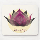 Roze Gele Lotus Bloem Kunst Elegante Unieke Yoga Muismat (Voorkant)