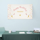 Roze Gele Magische Eenhoorns & Regenbogen Spandoek (Beurs)