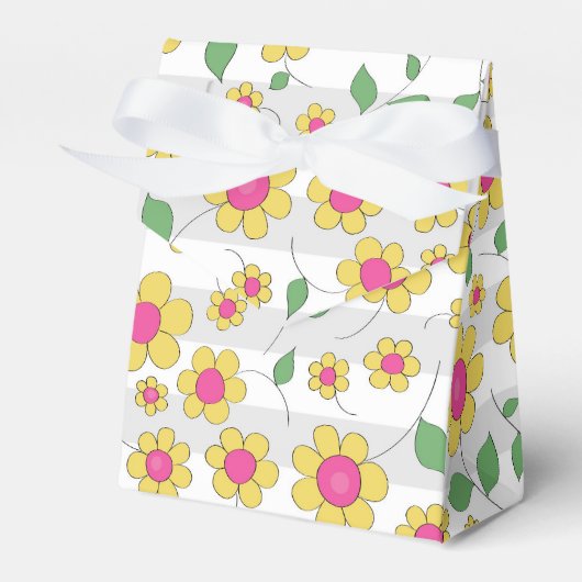 Roze gele maisbloem kinder doedels bedankdoosjes (Voorkant Zijde)