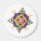 roze gele mandala magneet (Voorkant)