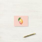 Roze Gele Mango Fruit Post-it® Notes (Op bureau)