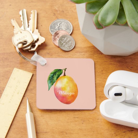 Roze Gele Mango Fruit Sleutelhanger (Bureau)