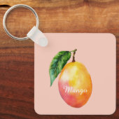 Roze Gele Mango Fruit Sleutelhanger (Voorkant)