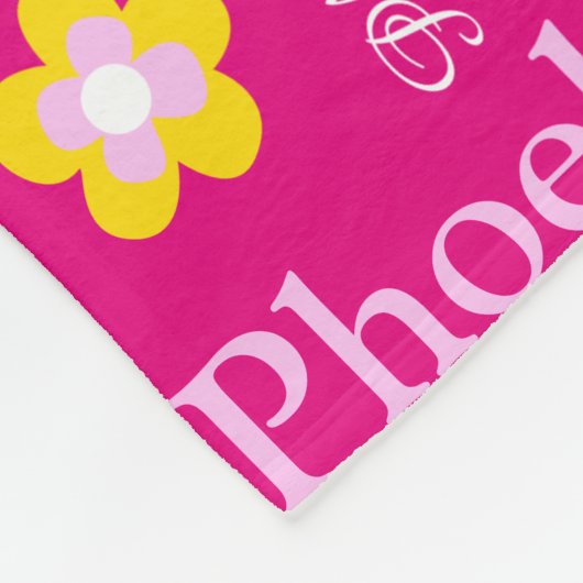 Roze gele meisjes naam bloem grafische deken (Hoek)
