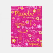 Roze gele meisjes naam bloem grafische deken (Voorkant)