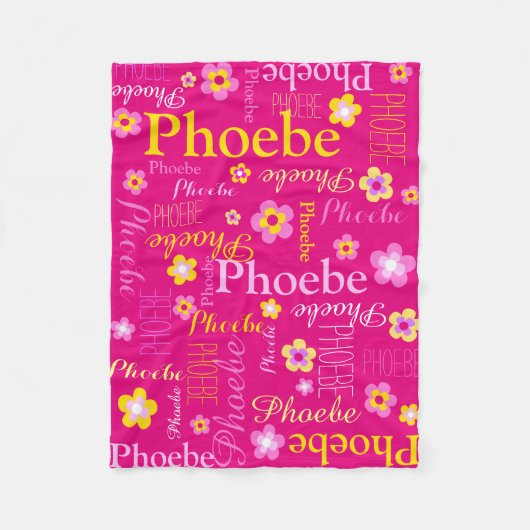 Roze gele meisjes naam bloem grafische deken (Voorkant)
