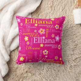 Roze gele meisjes naam Elliana Kussen