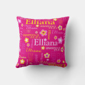 Roze gele meisjes naam Elliana Kussen (Achterkant)