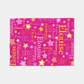 Roze gele meisjes naam Elouise sterpatroon Fleece Deken (Voorkant (Horizontaal))