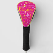 Roze gele meisjes naam Elouise sterpatroon Golfheadcover (Voorkant)