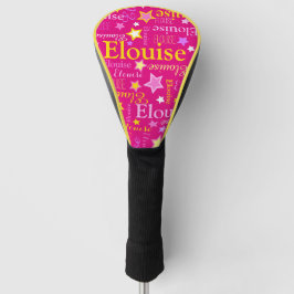 Roze gele meisjes naam Elouise sterpatroon Golfheadcover