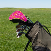 Roze gele meisjes naam Elouise sterpatroon Golfheadcover (Insitu)
