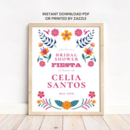 Roze Gele Mexicaanse Bruidsfeest Fiesta Poster