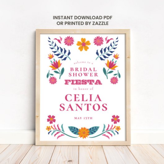Roze Gele Mexicaanse Bruidsfeest Fiesta Poster